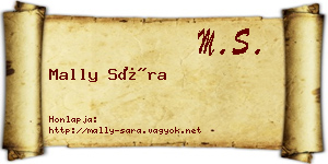 Mally Sára névjegykártya
